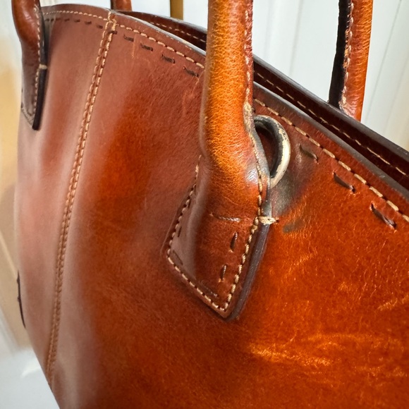 Fossil Very Well Loved Classic Shoulder Leather Tote Bag Cognac Double Straps - Picture 7 of 16